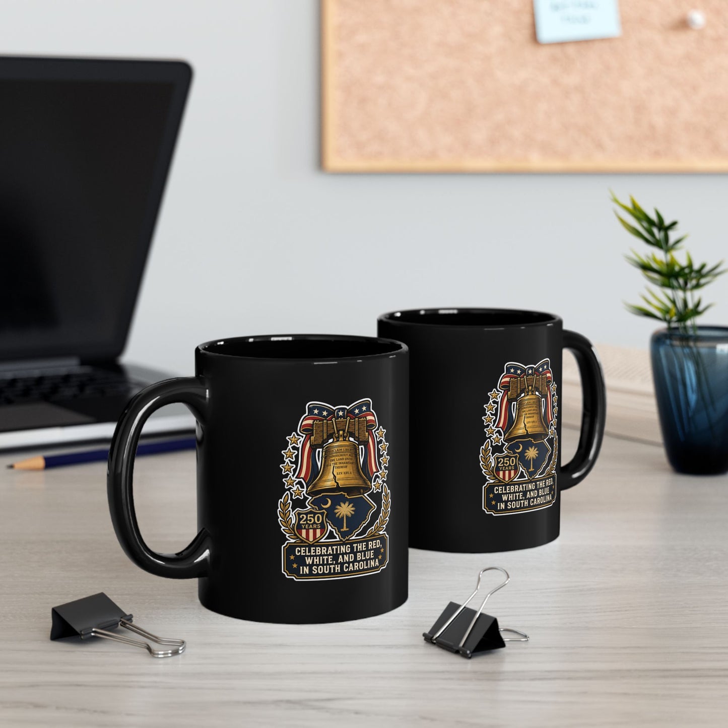 Liberty Bell South Carolina Black Mug