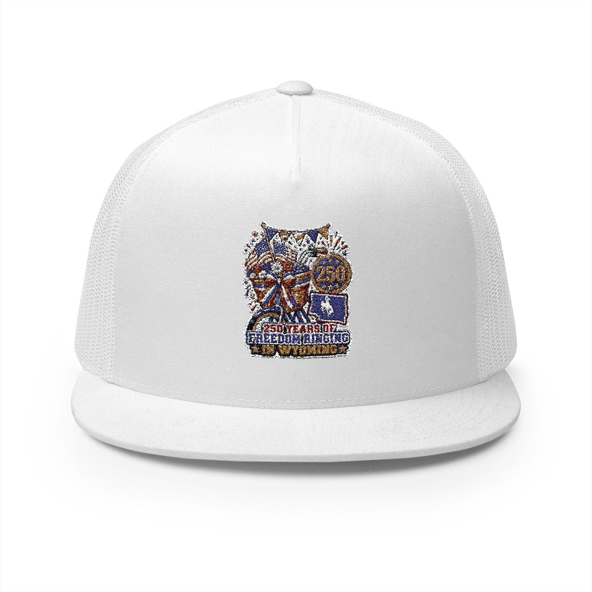 Wyoming America 250 Celebration 5-Panel Trucker Hat – Patriotic Anniversary State Pride Cap