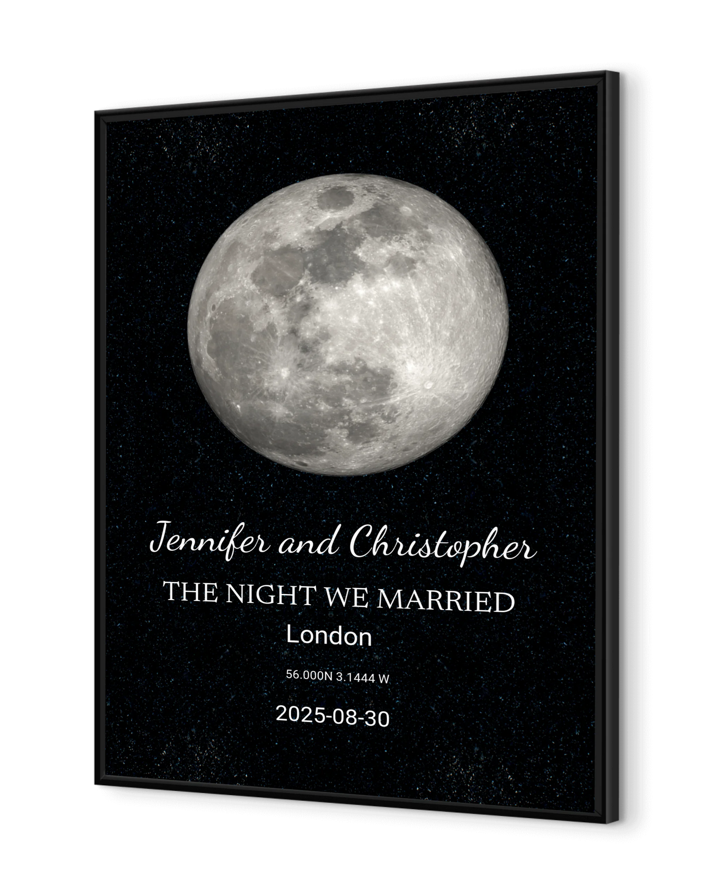 “The Night We Married” – Personalized Moon Phase Framed (or Unframed) Poster