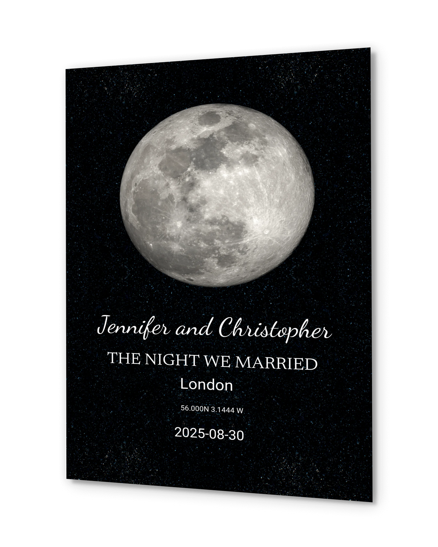 “The Night We Married” – Personalized Moon Phase Framed (or Unframed) Poster