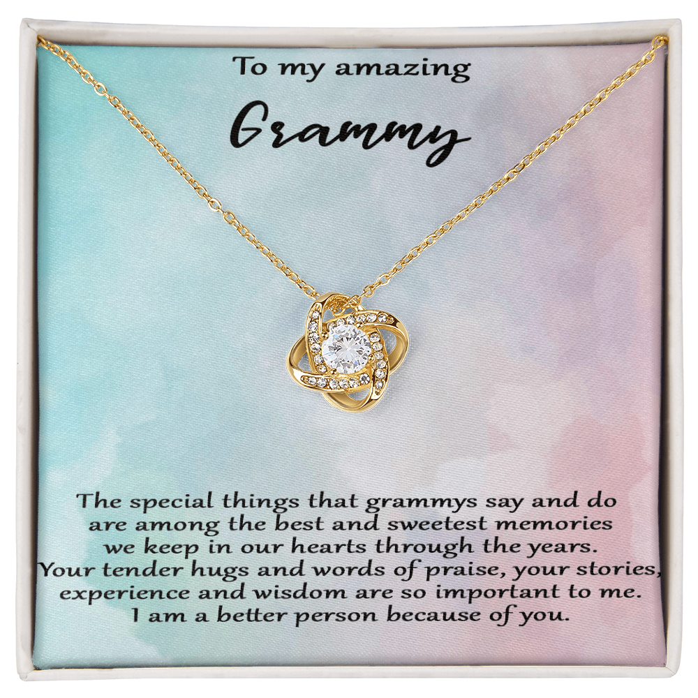 Love Knot Necklace – To My Amazing Grammy | A Heartfelt Gift from Grandchild