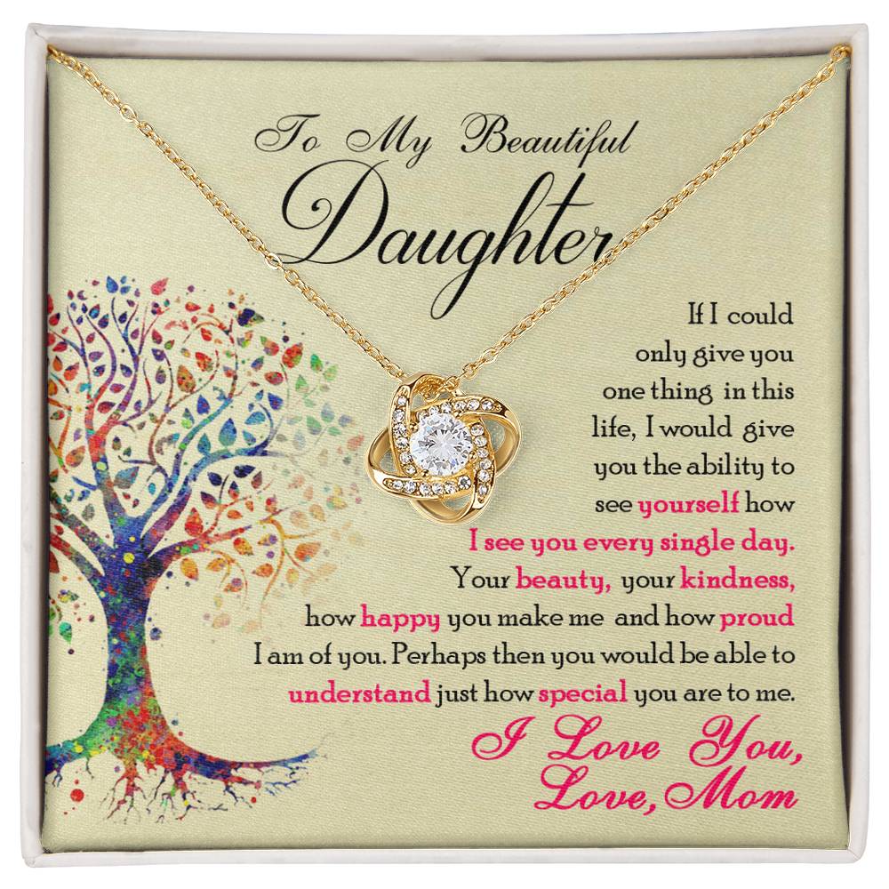 To My Beautiful Daughter – "I See You Through a Mother’s Eyes" Gift Necklace from Mom