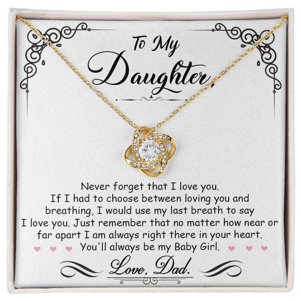 To My Daughter – Love Knot Necklace Gift from Dad