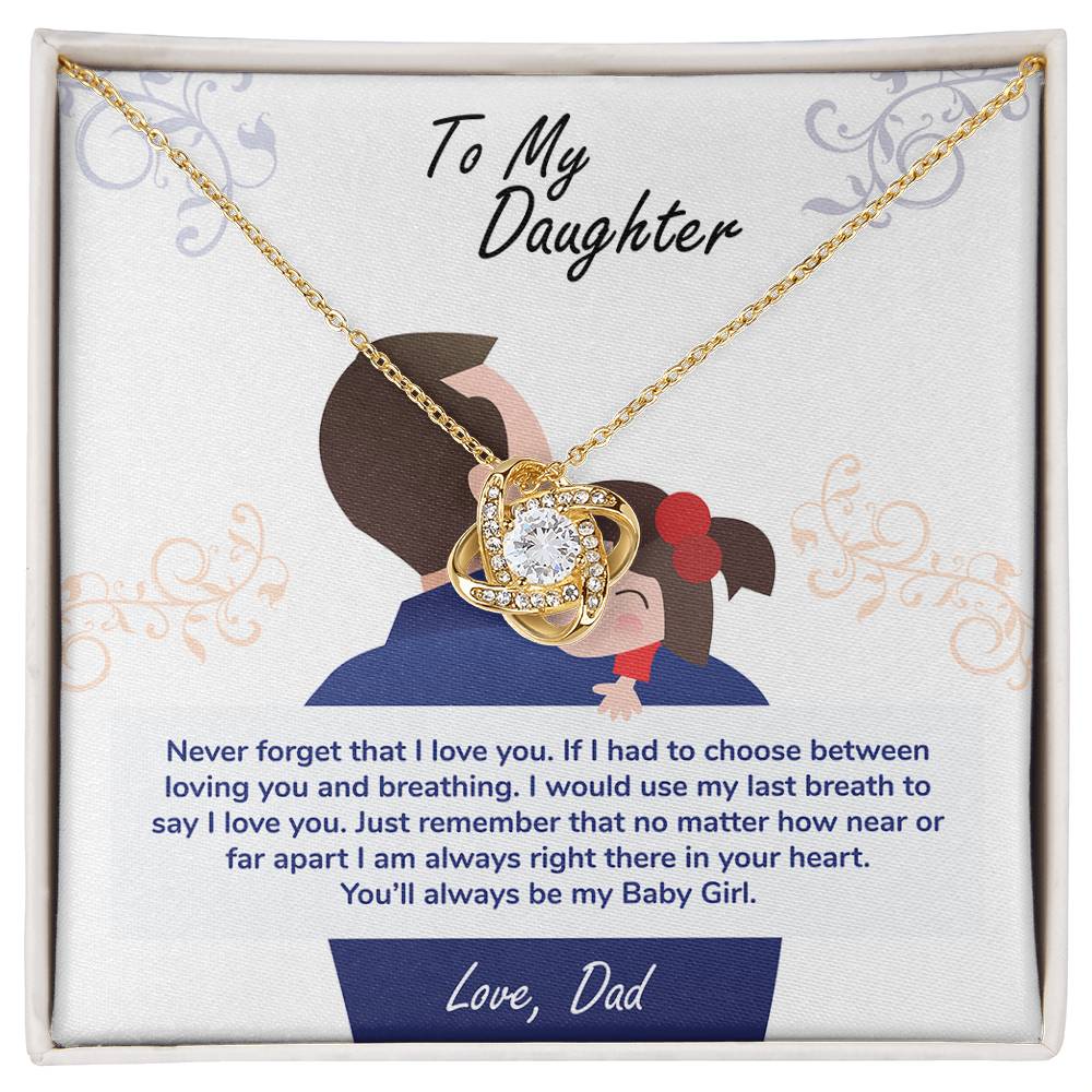 To My Daughter – Love Knot Necklace with Heartfelt Message Card from Dad