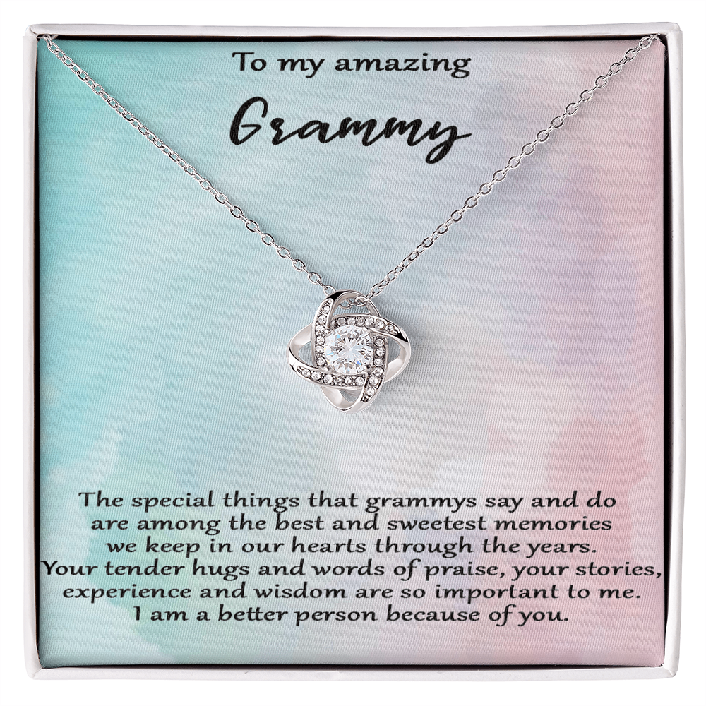 Love Knot Necklace – To My Amazing Grammy | A Heartfelt Gift from Grandchild