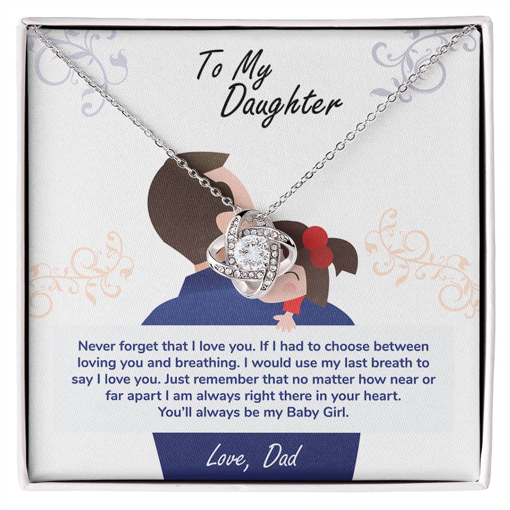 To My Daughter – Love Knot Necklace with Heartfelt Message Card from Dad