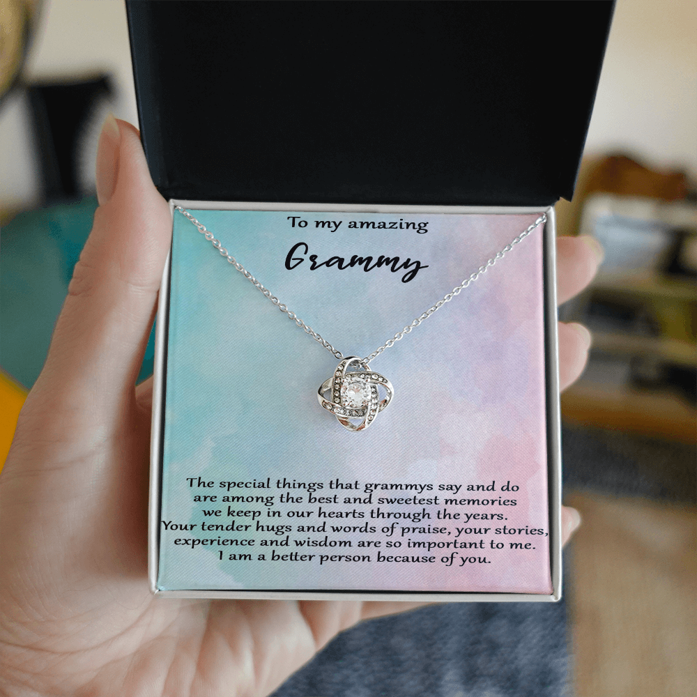 Love Knot Necklace – To My Amazing Grammy | A Heartfelt Gift from Grandchild
