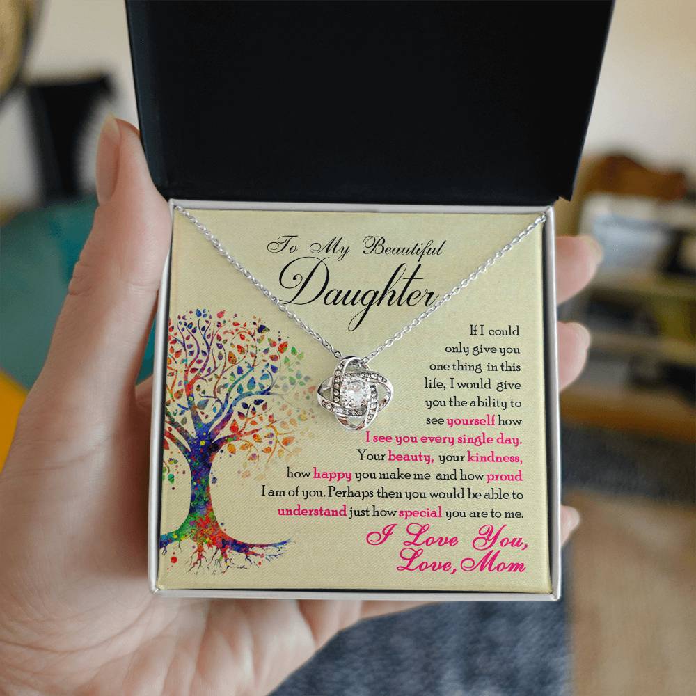 To My Beautiful Daughter – "I See You Through a Mother’s Eyes" Gift Necklace from Mom
