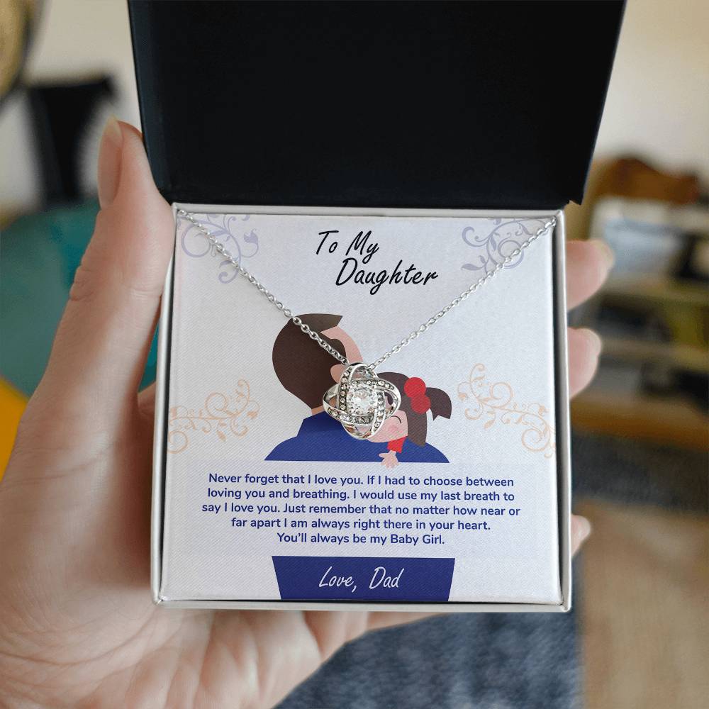 To My Daughter – Love Knot Necklace with Heartfelt Message Card from Dad