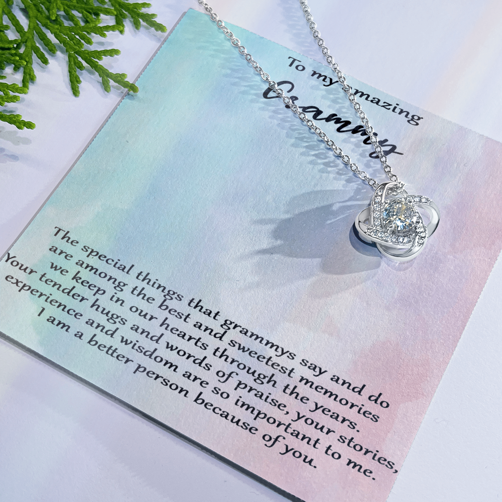 Love Knot Necklace – To My Amazing Grammy | A Heartfelt Gift from Grandchild