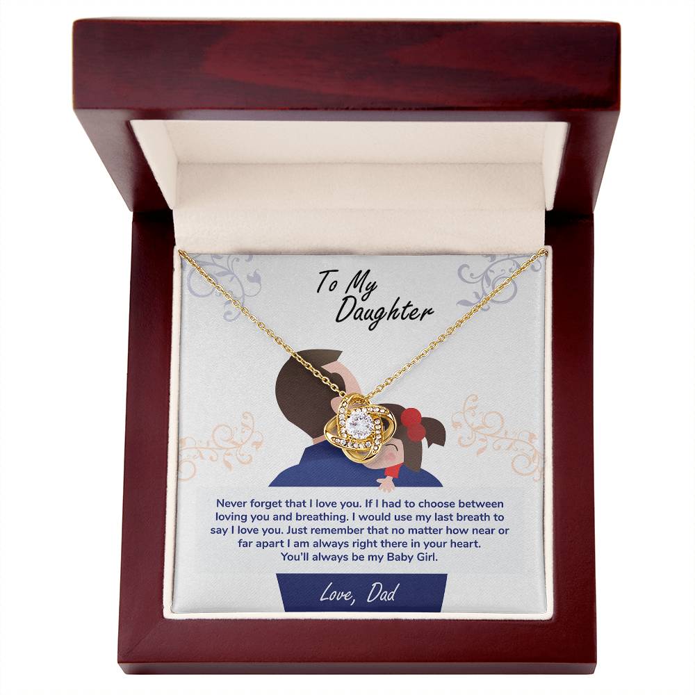 To My Daughter – Love Knot Necklace with Heartfelt Message Card from Dad