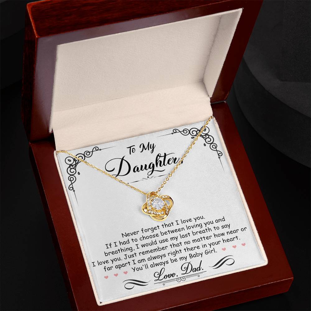 To My Daughter – Love Knot Necklace Gift from Dad