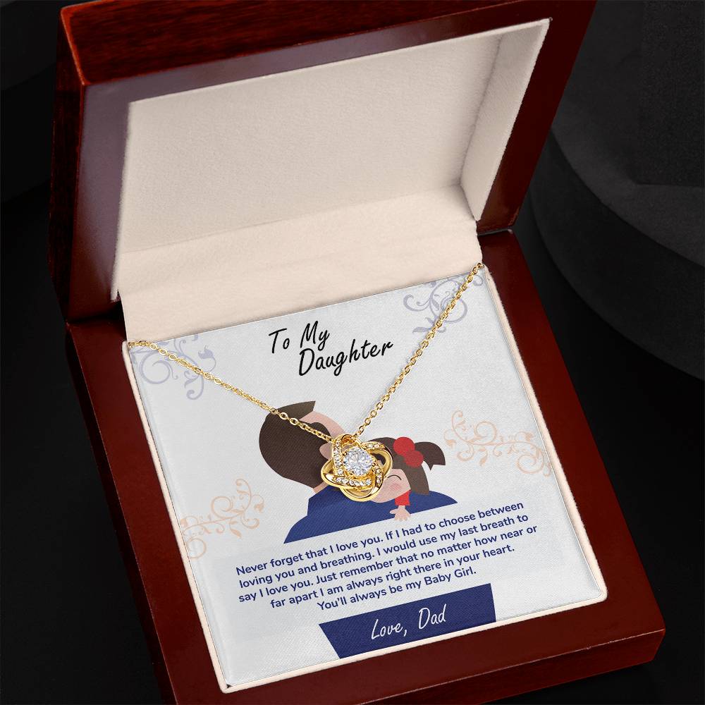 To My Daughter – Love Knot Necklace with Heartfelt Message Card from Dad