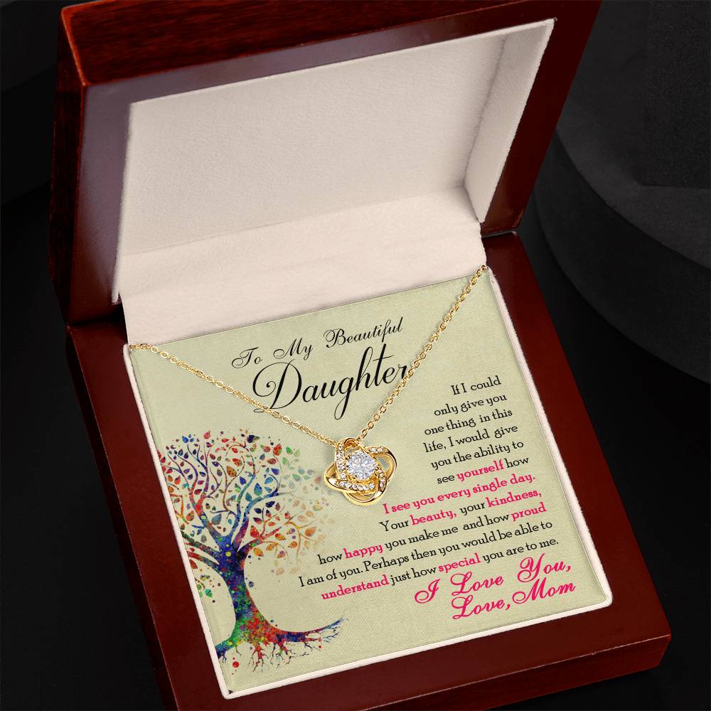 To My Beautiful Daughter – "I See You Through a Mother’s Eyes" Gift Necklace from Mom