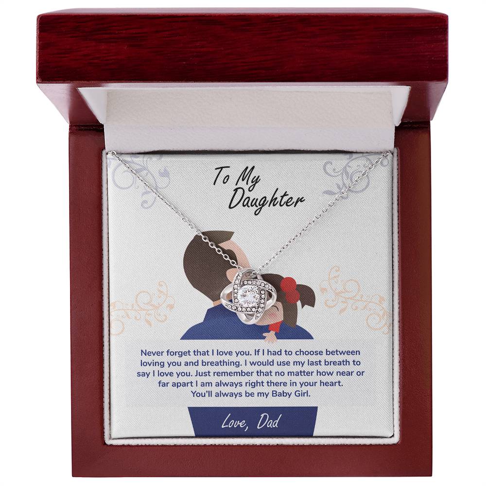 To My Daughter – Love Knot Necklace with Heartfelt Message Card from Dad