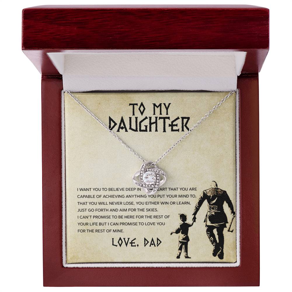 To My Daughter - Eternal Love Knot Necklace Gift from Dad