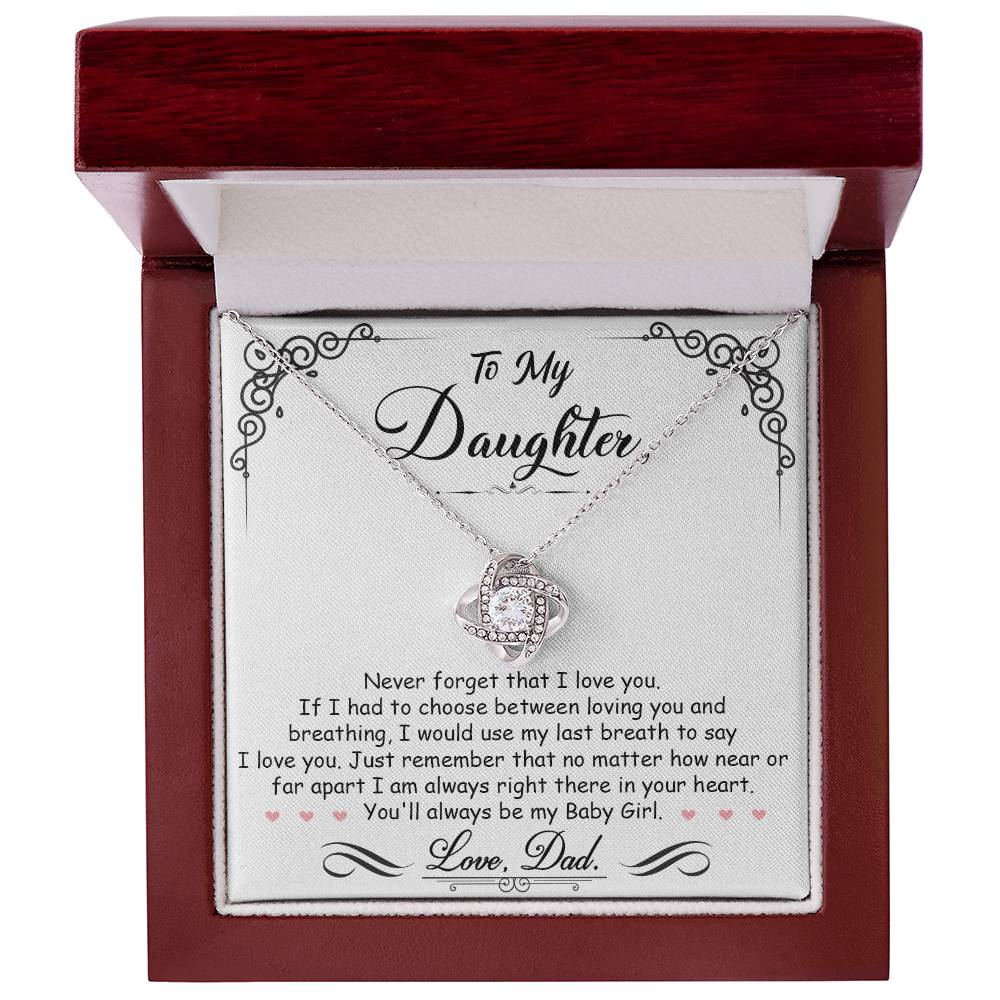 To My Daughter – Love Knot Necklace Gift from Dad