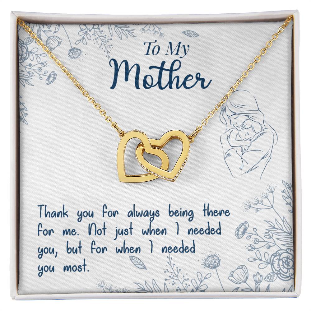 To My Mother – Interlocking Hearts Necklace with Message Card