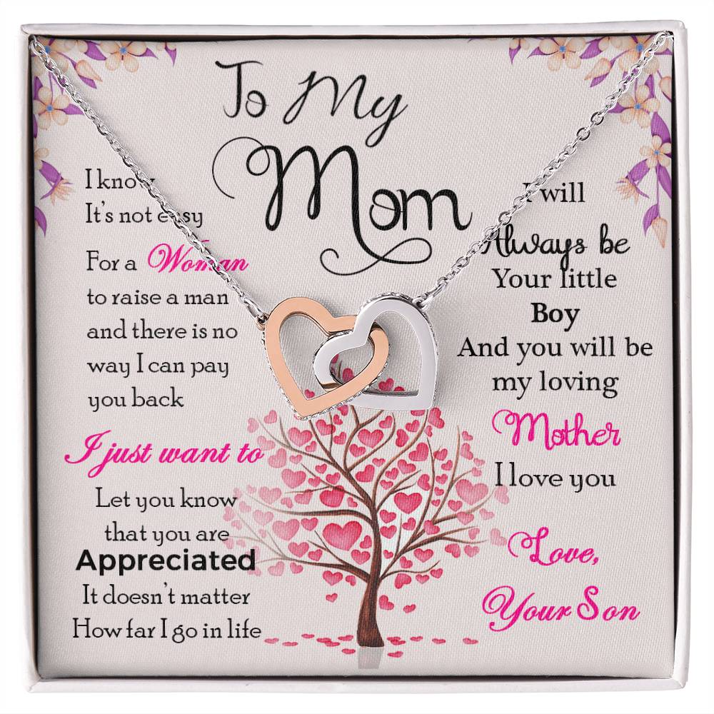 To My Mom – “I Know It’s Not Easy” Necklace from Your Loving Son