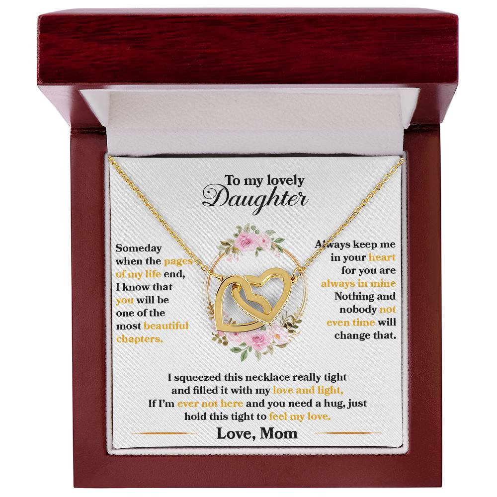 To My Lovely Daughter, Hold This Tight To Feel My Love - Gift Necklace from Mom