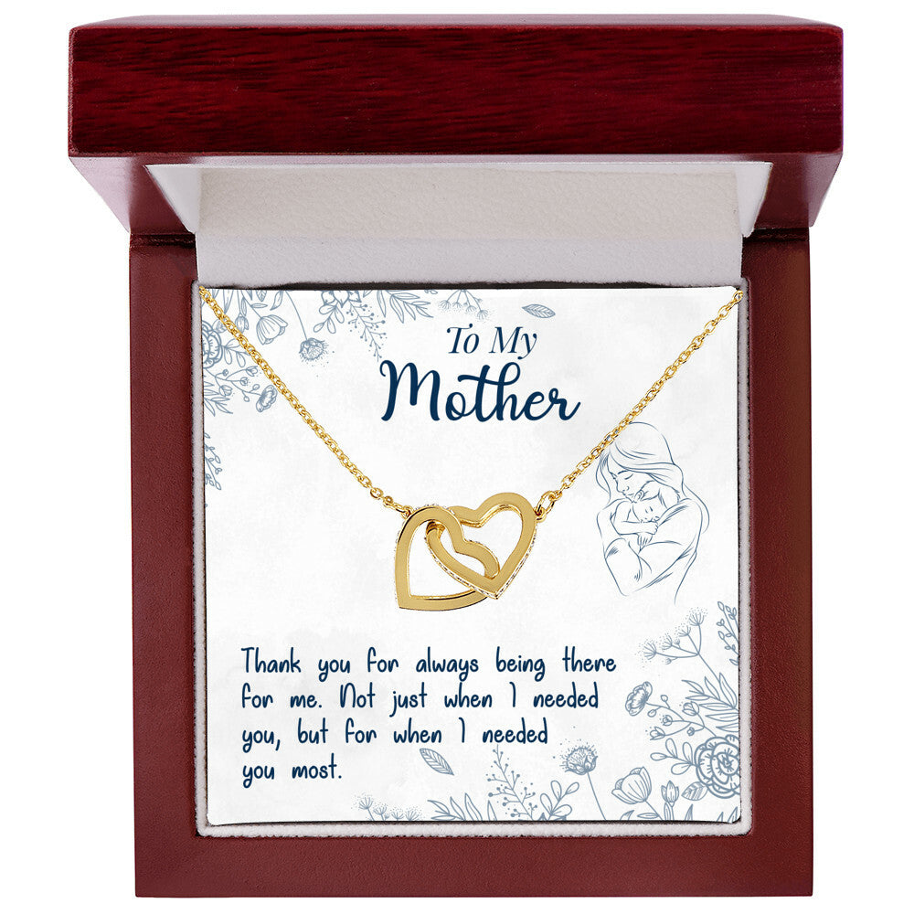 To My Mother – Interlocking Hearts Necklace with Message Card