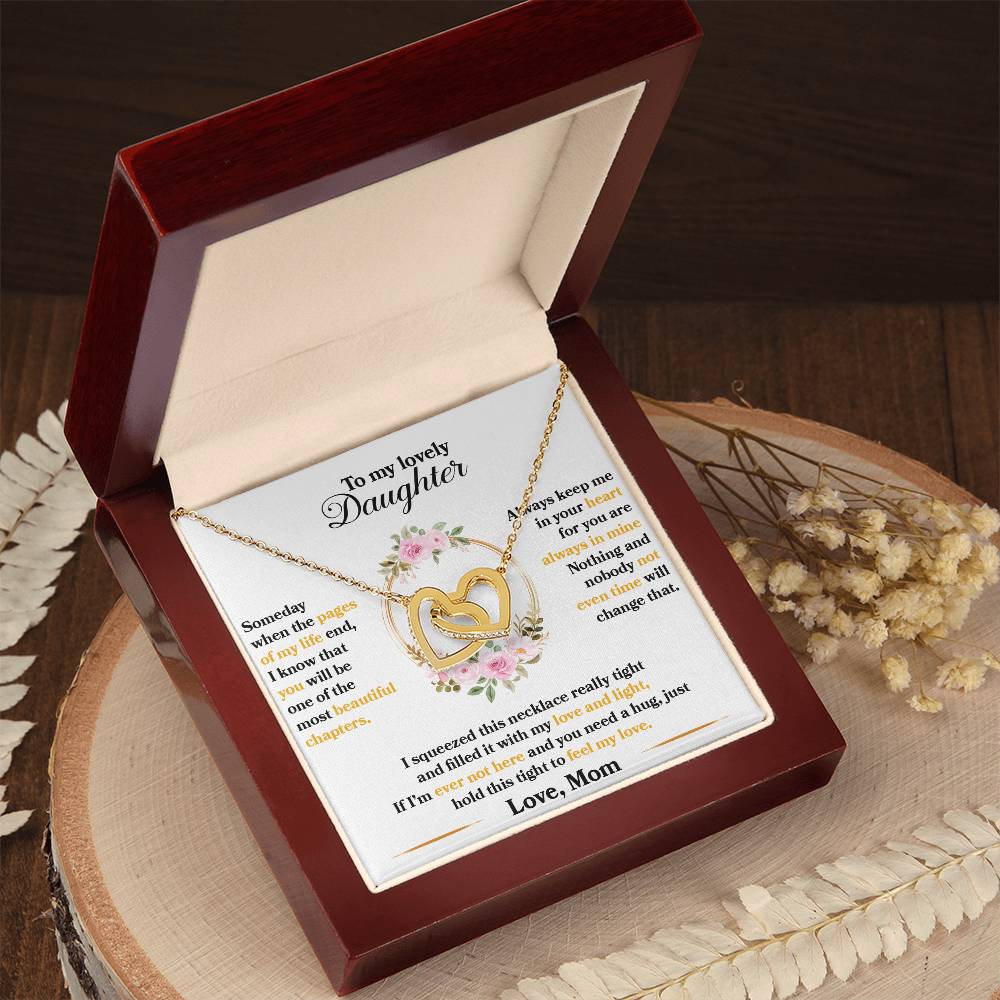 To My Lovely Daughter, Hold This Tight To Feel My Love - Gift Necklace from Mom