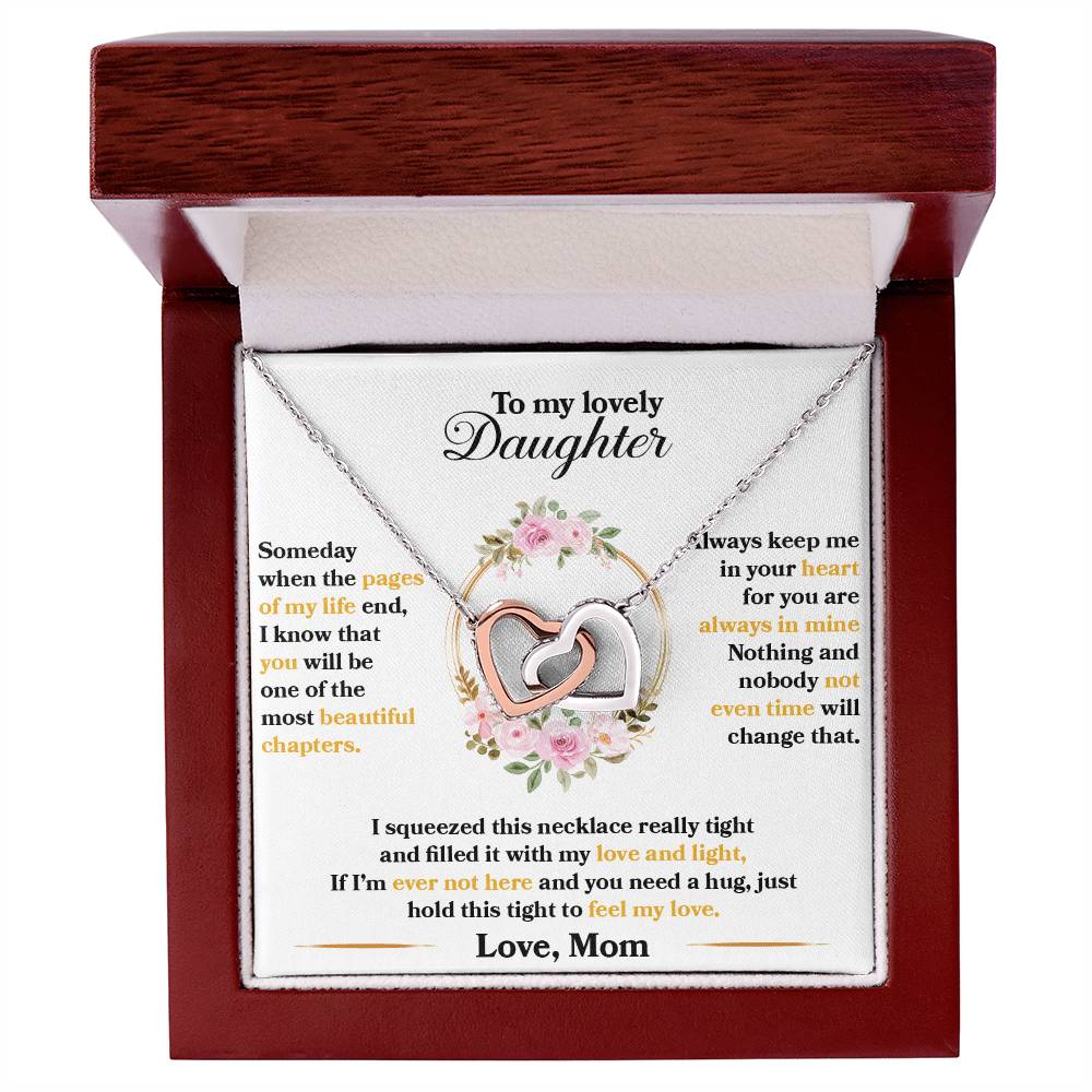 To My Lovely Daughter, Hold This Tight To Feel My Love - Gift Necklace from Mom