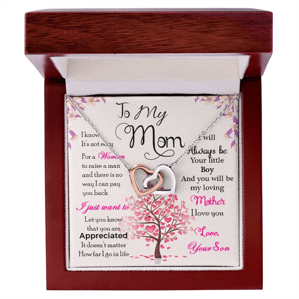 To My Mom – “I Know It’s Not Easy” Necklace from Your Loving Son