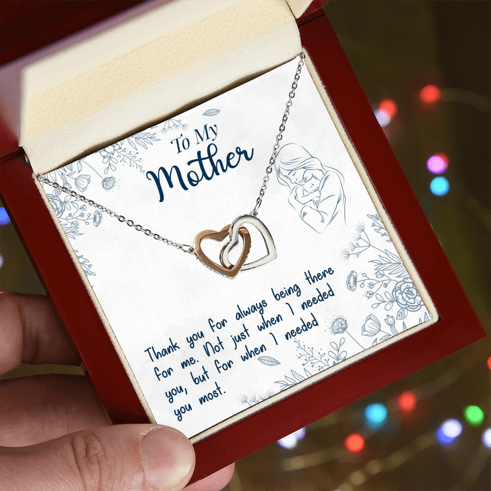 To My Mother – Interlocking Hearts Necklace with Message Card