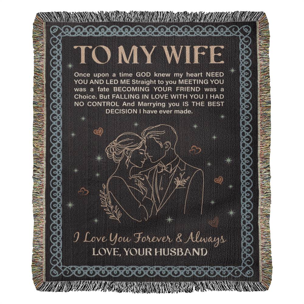 To My Wife – Woven Heirloom Cotton Blanket Gift from Husband