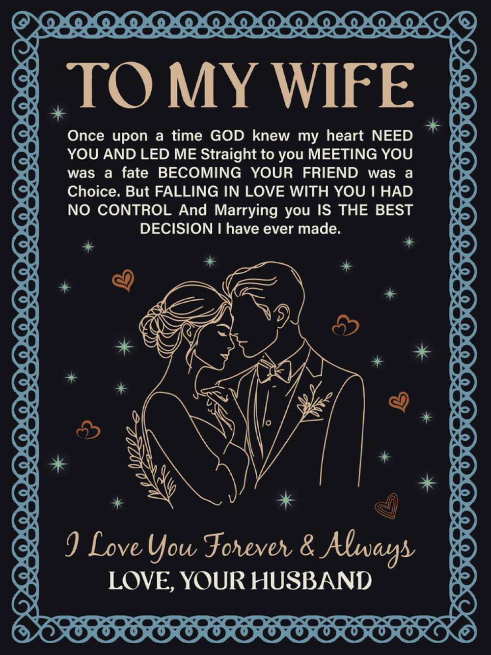 To My Wife – Woven Heirloom Cotton Blanket Gift from Husband