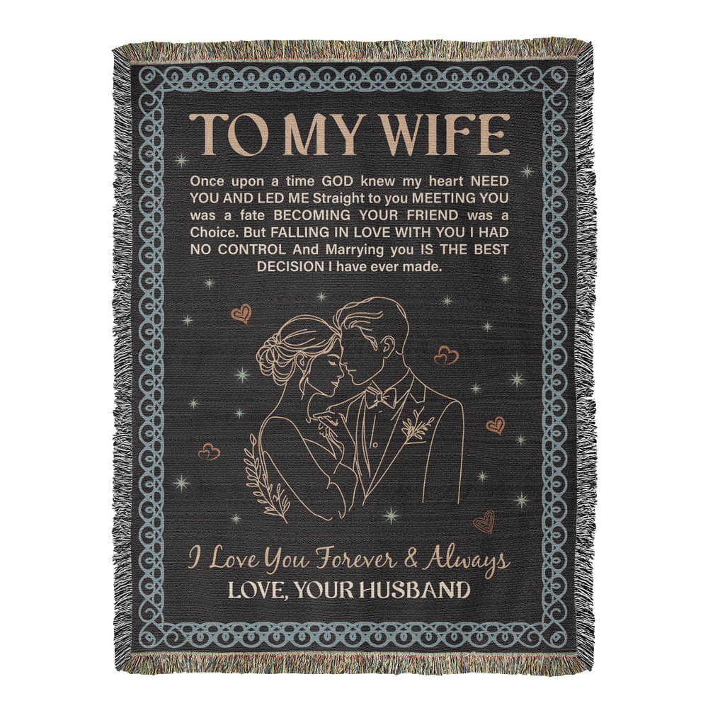 To My Wife – Woven Heirloom Cotton Blanket Gift from Husband
