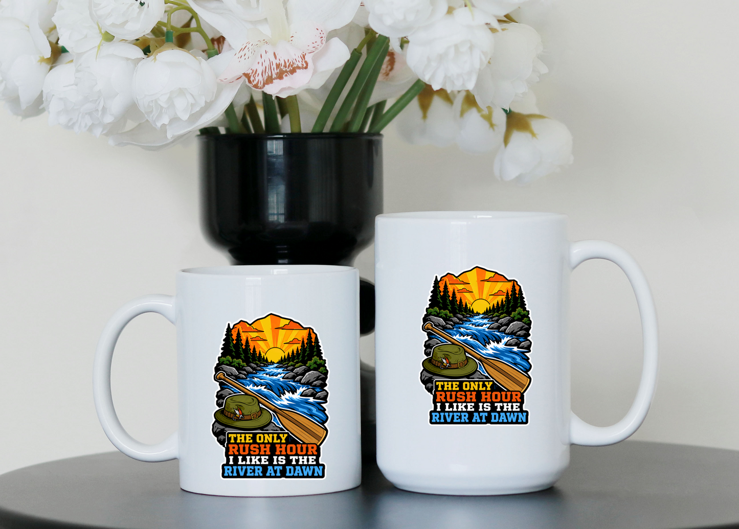 The Only Rush Hour I Like Is The River At Dawn Mug | Camping Mug | Canoeing Gift | Kayak Coffee Mug | Nature Lover Gift | Outdoor Mug
