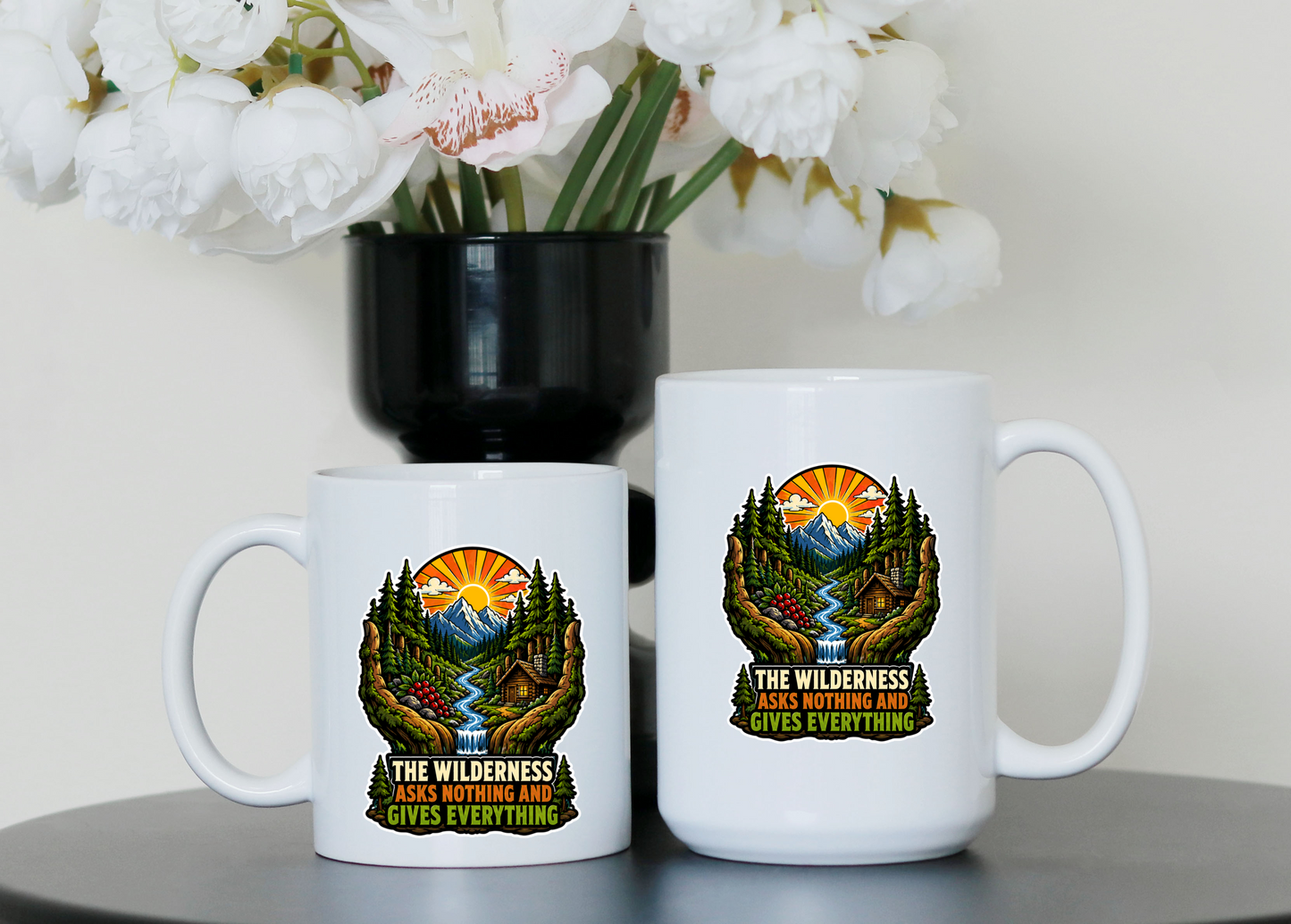 The Wilderness Asks Nothing and Gives Everything Mug | Nature Lover Mug | Camping Coffee Mug | Hiking Gift | Cabin Mug | Outdoor Adventure Gift