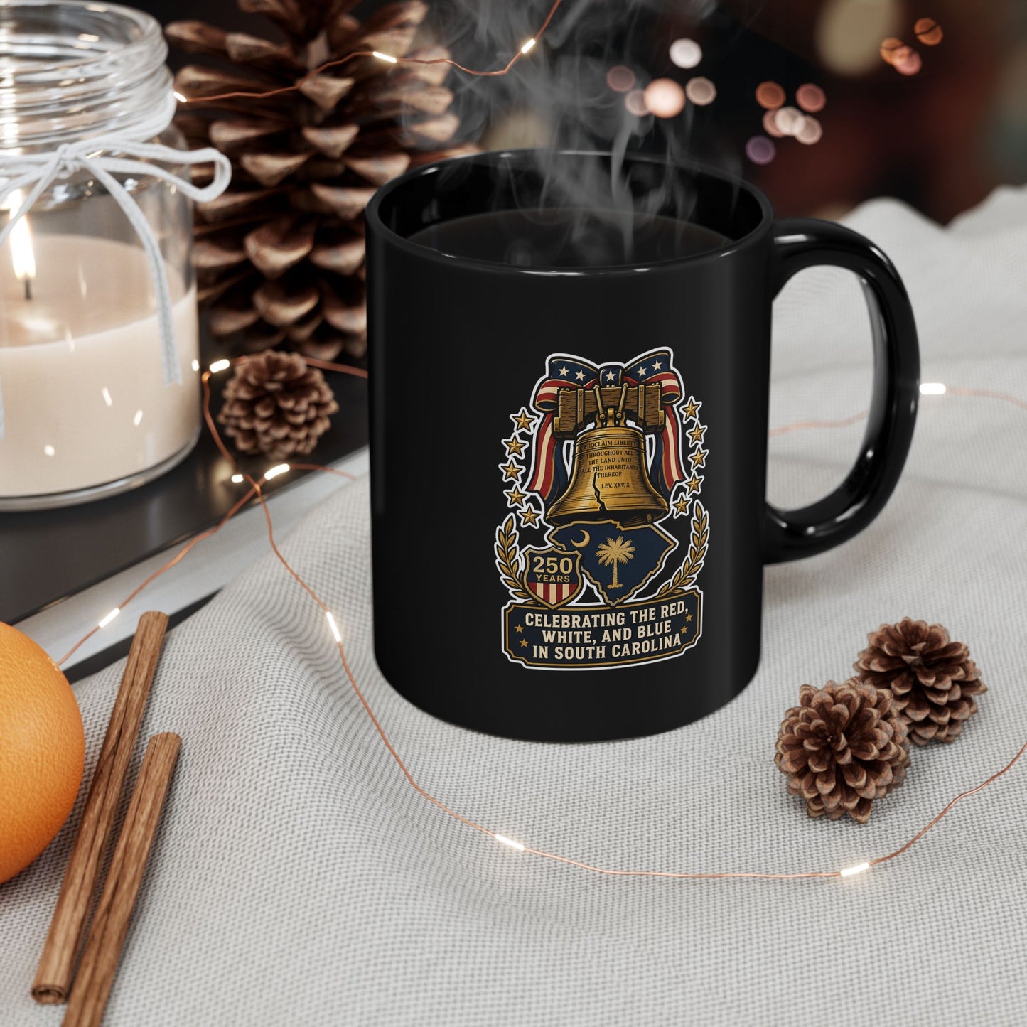 Liberty Bell South Carolina Black Mug
