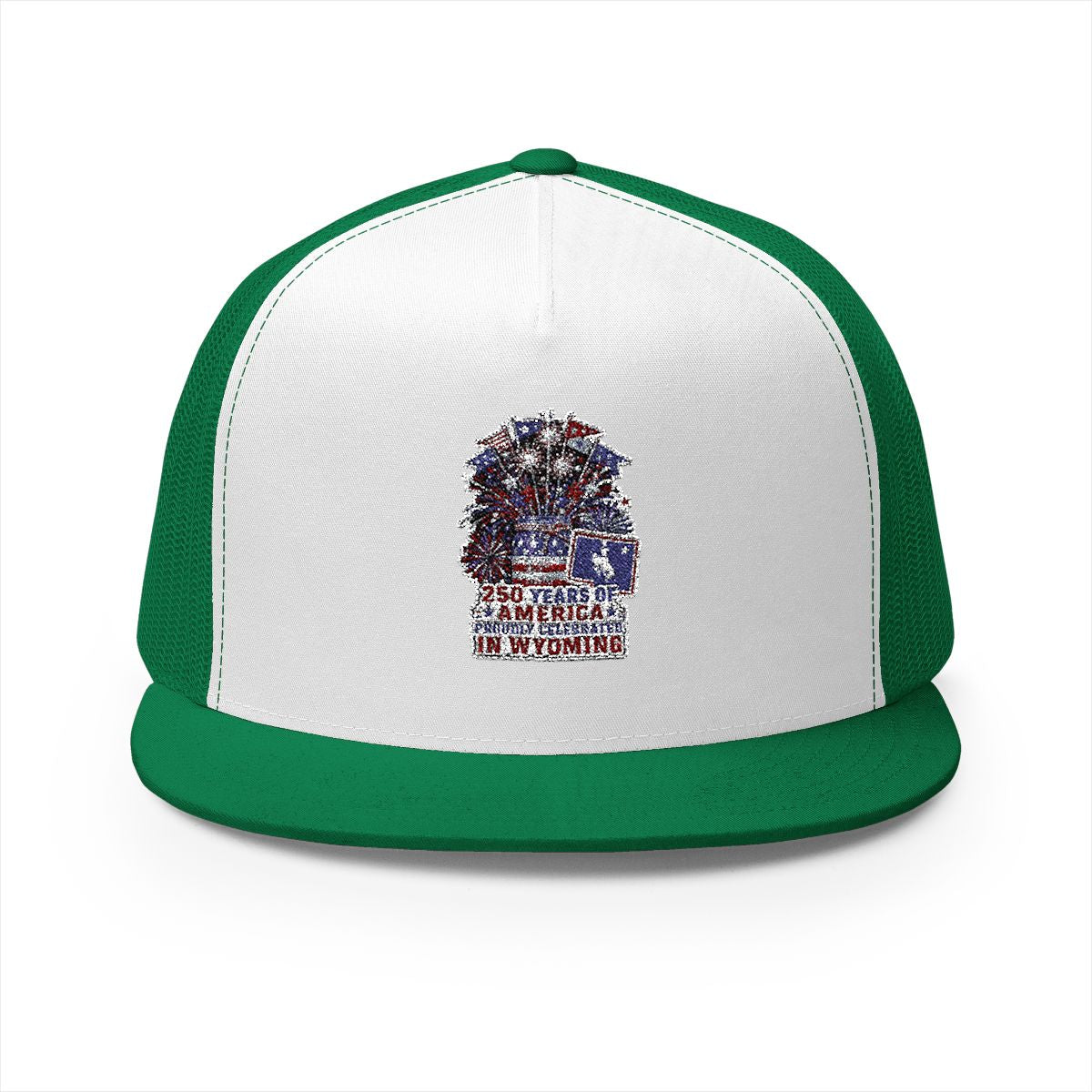 Wyoming America 250 Patriotic 5-Panel Trucker Hat – Western Anniversary State Pride Cap