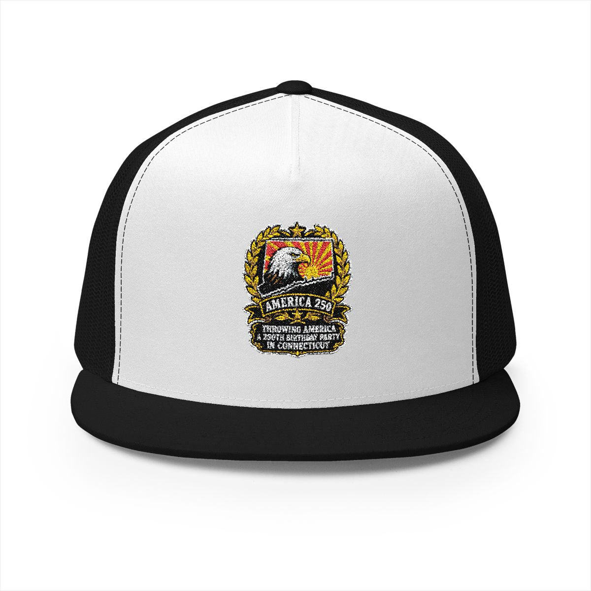 Connecticut America 250 Eagle Patriotic 5-Panel Trucker Hat – Anniversary Gift for Him
