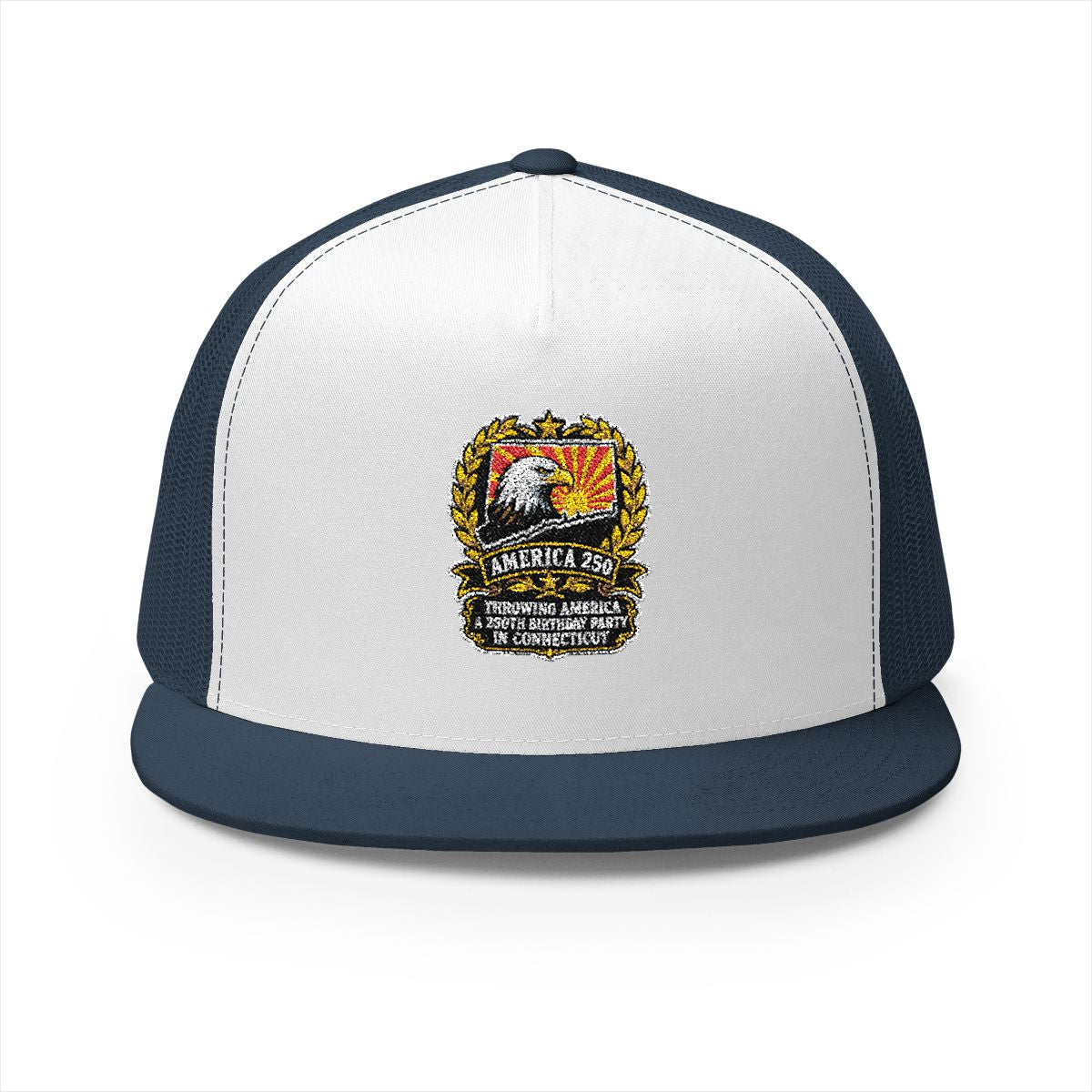 Connecticut America 250 Eagle Patriotic 5-Panel Trucker Hat – Anniversary Gift for Him