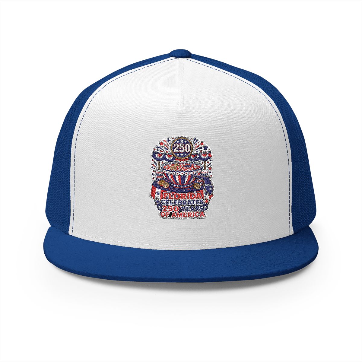 Florida America 250 Patriotic 5-Panel Trucker Hat – Anniversary State Pride Cap