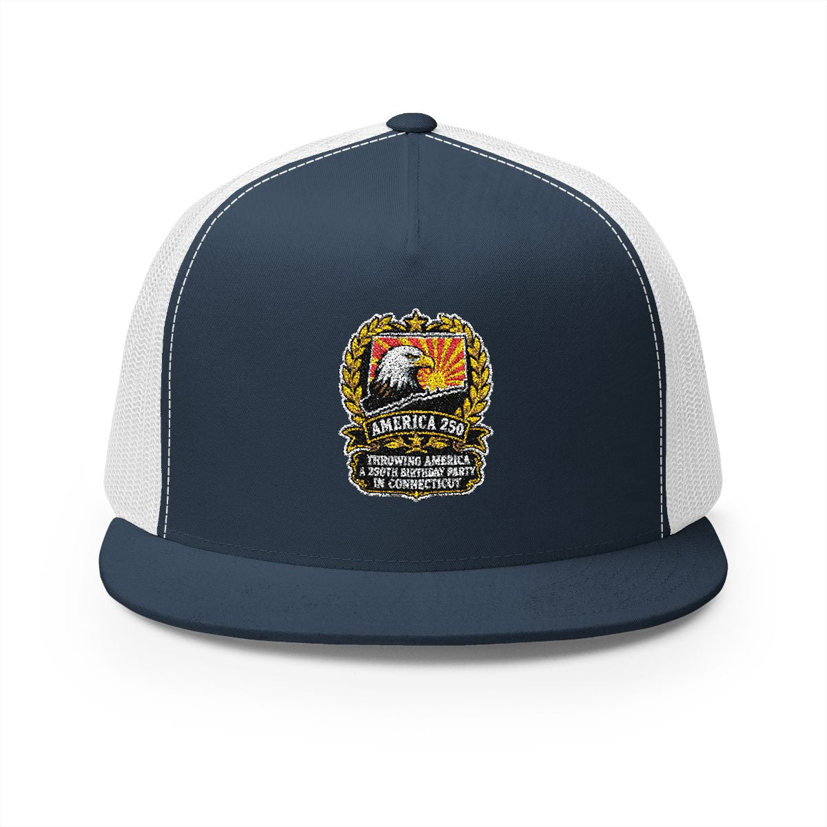 Connecticut America 250 Eagle Patriotic 5-Panel Trucker Hat – Anniversary Gift for Him
