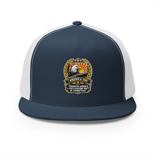 Connecticut America 250 Eagle Patriotic 5-Panel Trucker Hat – Anniversary Gift for Him