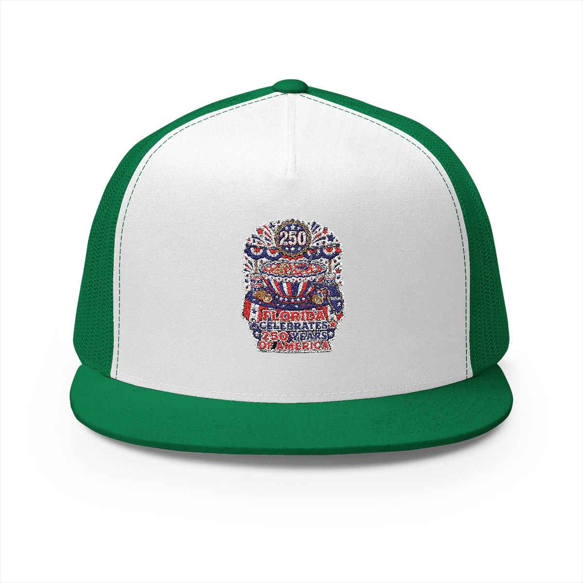 Florida America 250 Patriotic 5-Panel Trucker Hat – Anniversary State Pride Cap