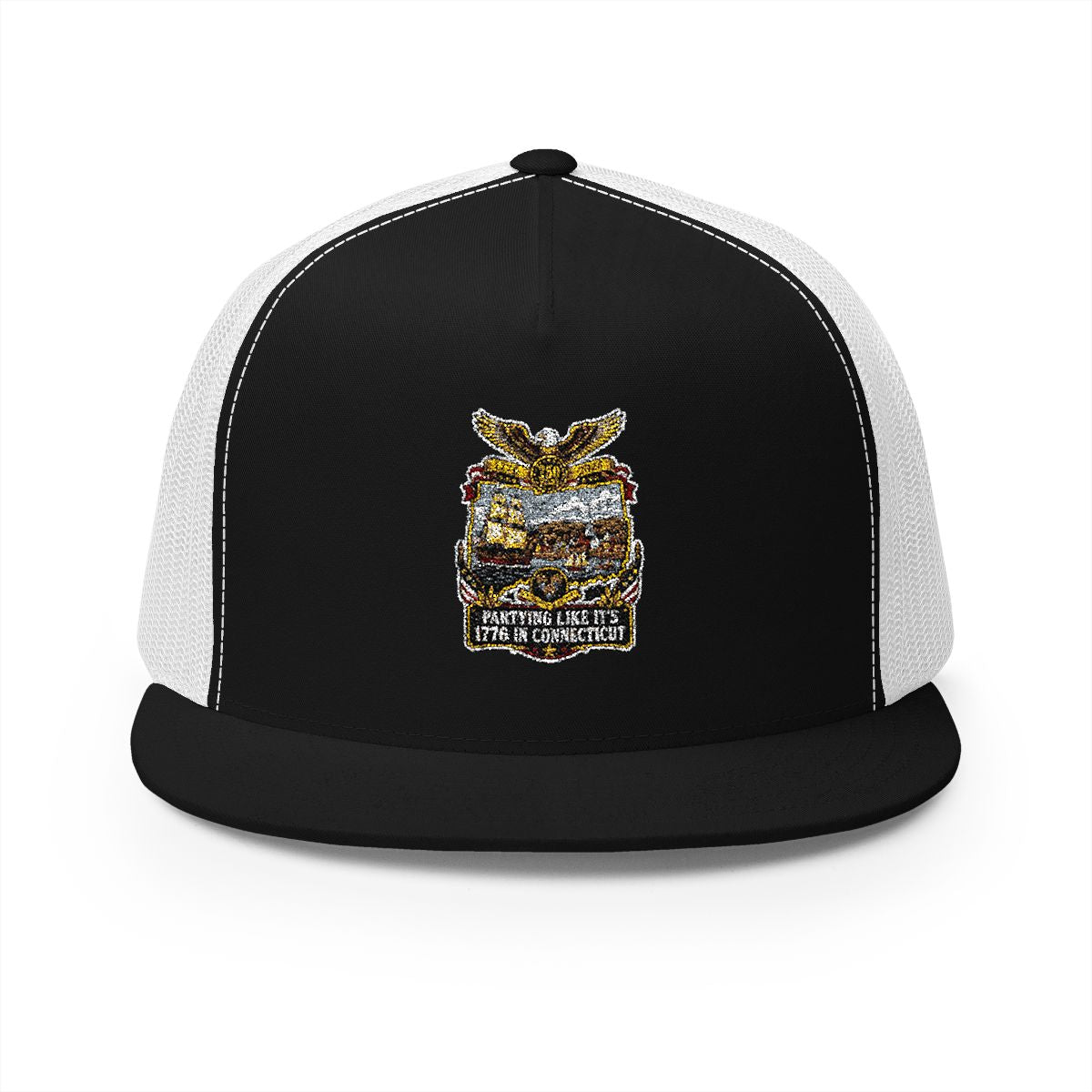 Connecticut America 250 Patriotic 5-Panel Trucker Hat – Colonial Anniversary State Pride Cap