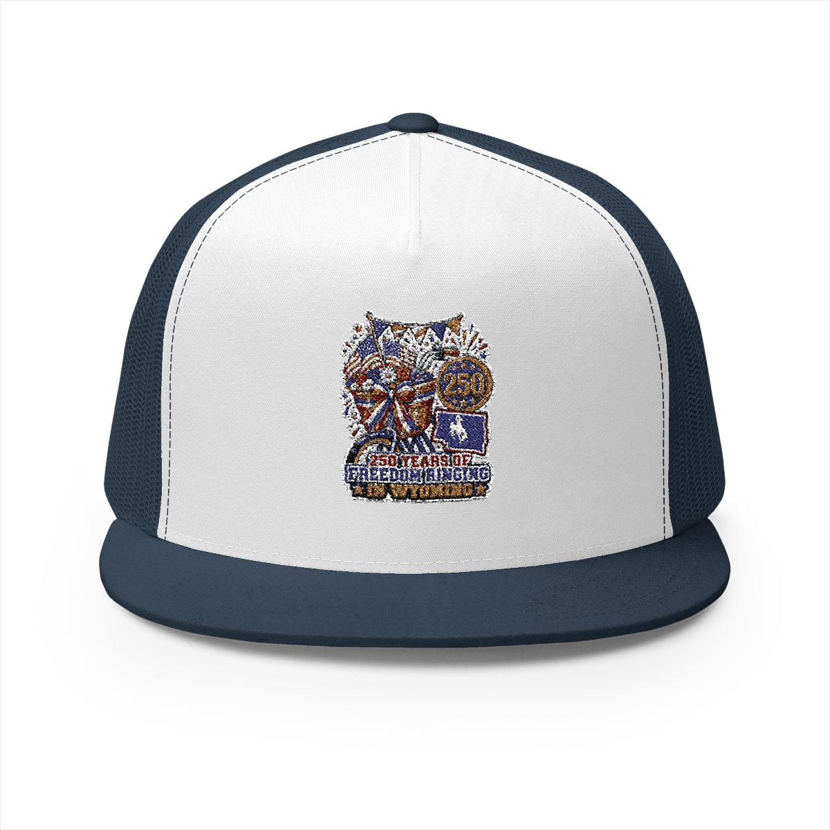 Wyoming America 250 Celebration 5-Panel Trucker Hat – Patriotic Anniversary State Pride Cap