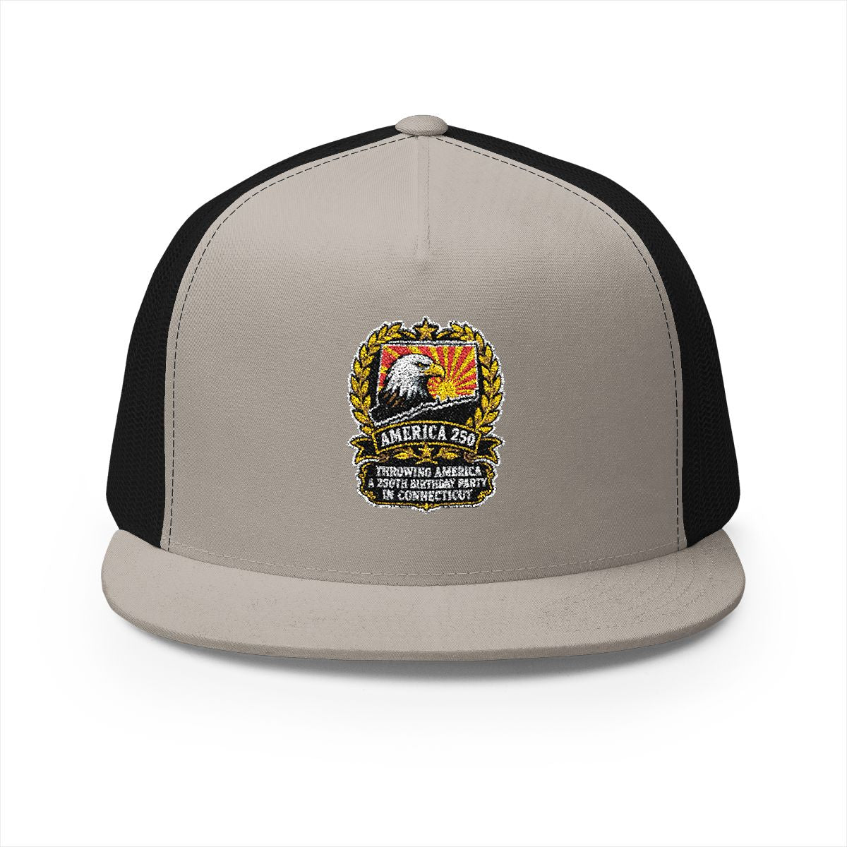 Connecticut America 250 Eagle Patriotic 5-Panel Trucker Hat – Anniversary Gift for Him