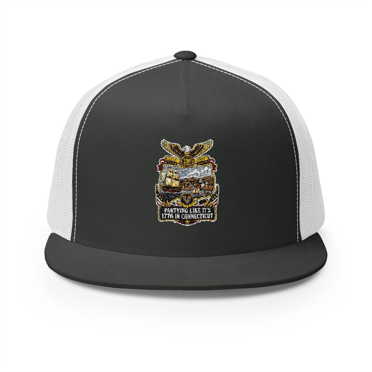 Connecticut America 250 Patriotic 5-Panel Trucker Hat – Colonial Anniversary State Pride Cap
