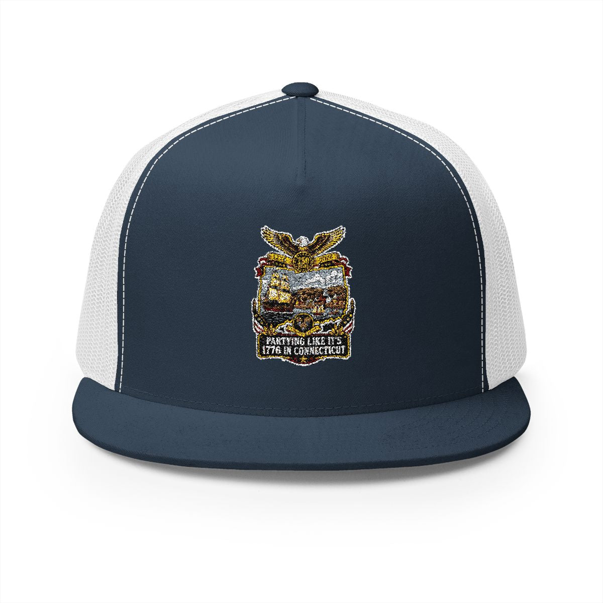Connecticut America 250 Patriotic 5-Panel Trucker Hat – Colonial Anniversary State Pride Cap