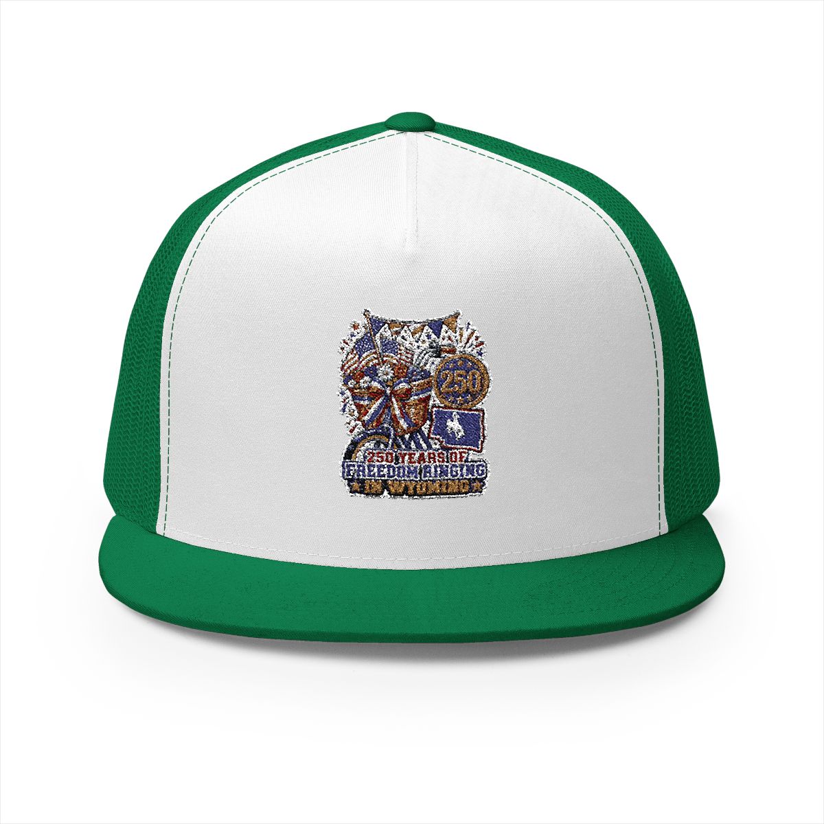 Wyoming America 250 Celebration 5-Panel Trucker Hat – Patriotic Anniversary State Pride Cap
