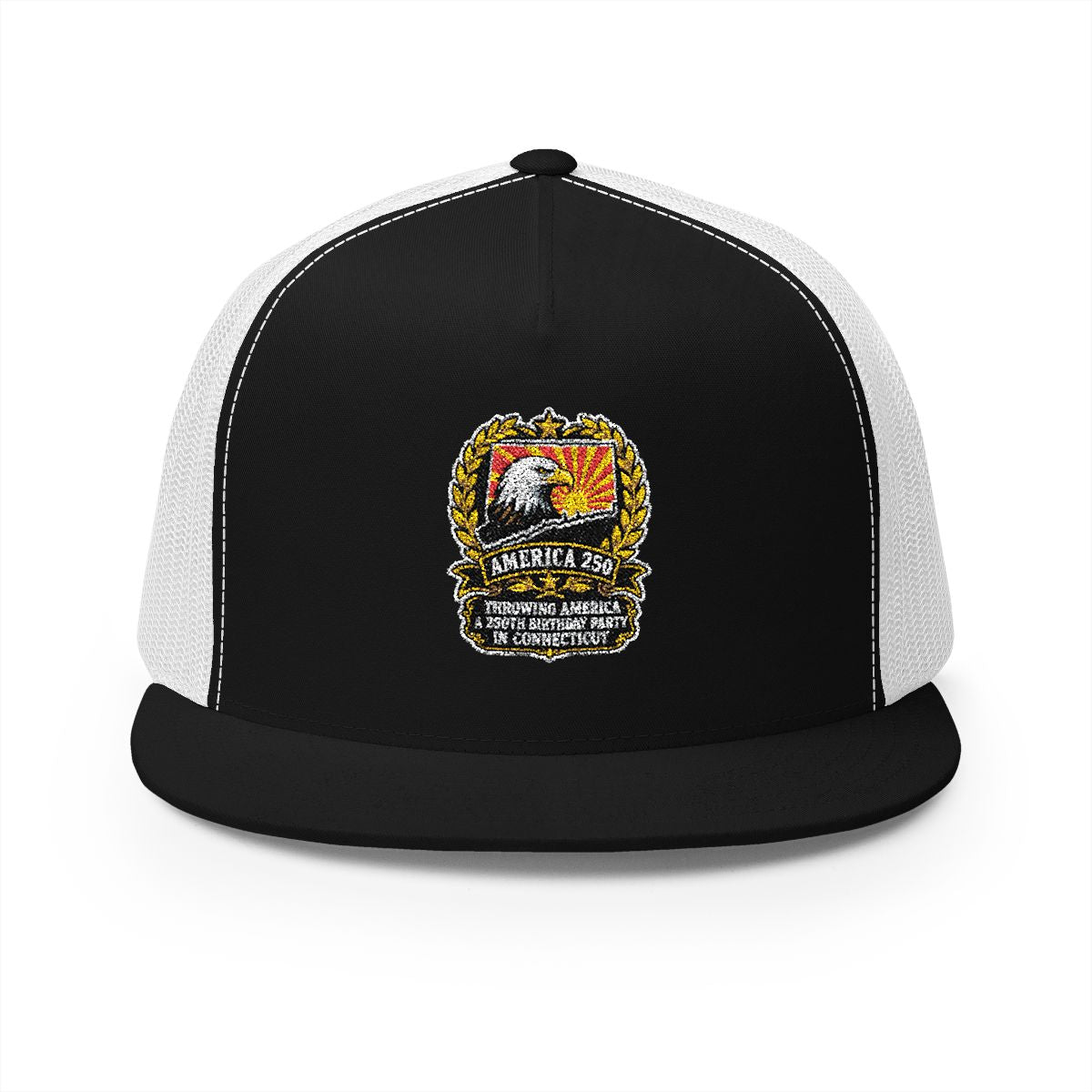 Connecticut America 250 Eagle Patriotic 5-Panel Trucker Hat – Anniversary Gift for Him