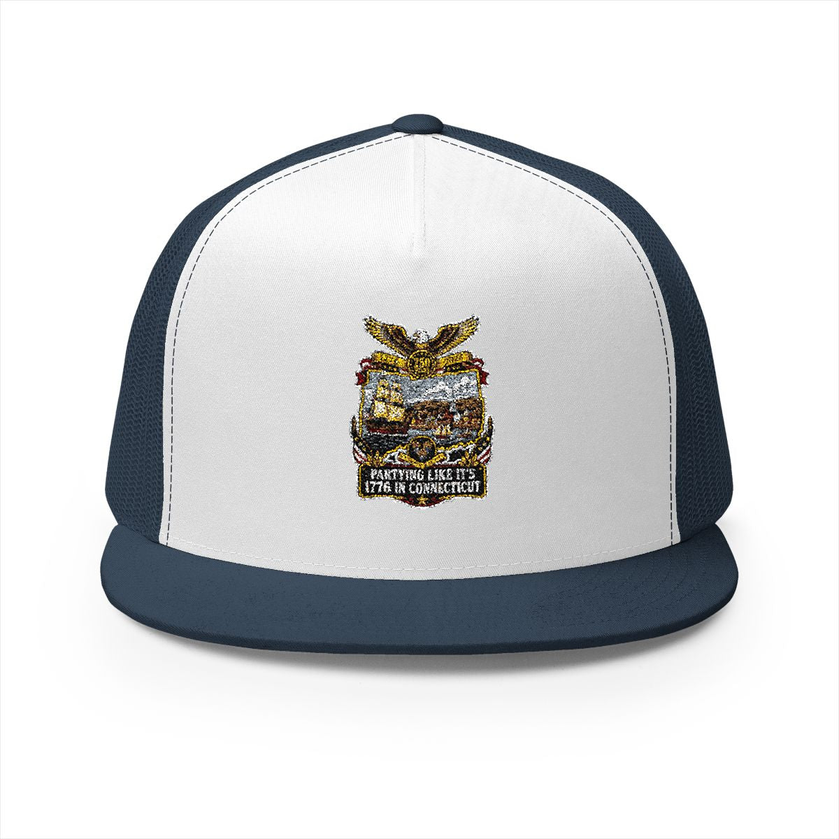 Connecticut America 250 Patriotic 5-Panel Trucker Hat – Colonial Anniversary State Pride Cap